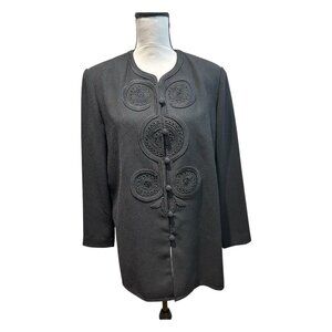 Adrianna Papell Collection Black Long Evening Coat/Jacket size 14